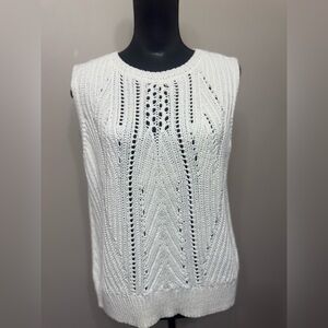 NWT Halogen Women’s White Sleeveless Knit Top XL